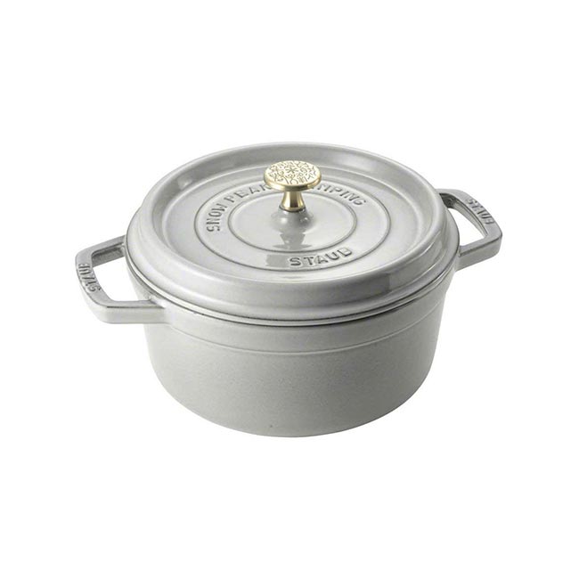STAUB×snow peak glamping 雙耳鑄鐵琺瑯鍋 GLP-010 奶灰色 聯名限定款